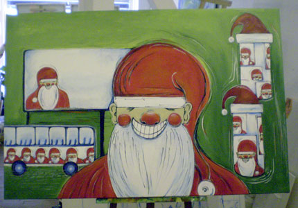 "Weihnachtsmann" im Rahmen einer Plakataktion für Werbe Fabry